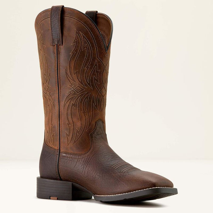 Ariat Men's Sport Rustler Wide Square Toe Cowboy Boot in Toffee
