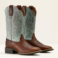 Ariat Women's Hybrid Ranchwork Wide Square Toe Western Boot in Peanut
