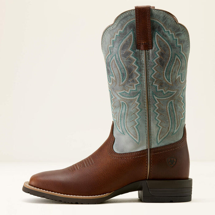 Ariat Women's Hybrid Ranchwork Wide Square Toe Western Boot in Peanut
