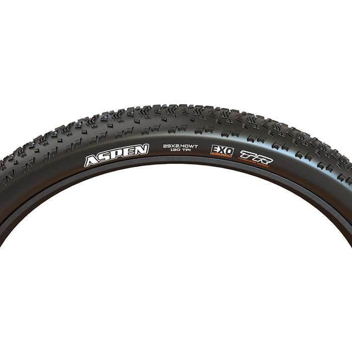 Maxxis, Aspen, Mountain Tire, 29x2.25, Folding, Tubeless Ready, Dual, EXO, 120TPI, Black