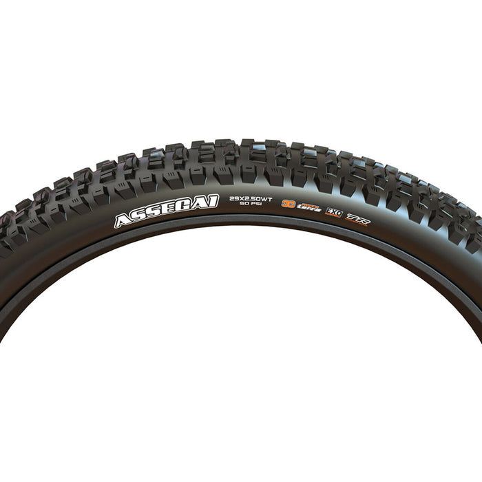 Maxxis, Assegai, Mountain Tire, 275x2.50, Folding, Tubeless Ready, 3C Maxx Grip, DH, Wide Trail, 60x2TPI, Black