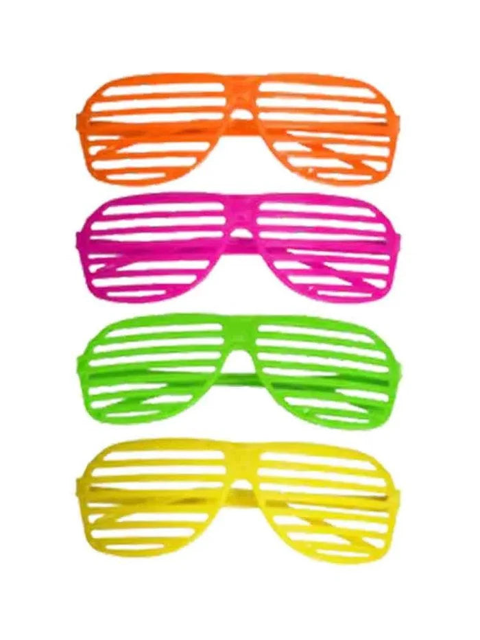 Assorted Adult Shutter Neon Glasses - thefancydress.co.uk