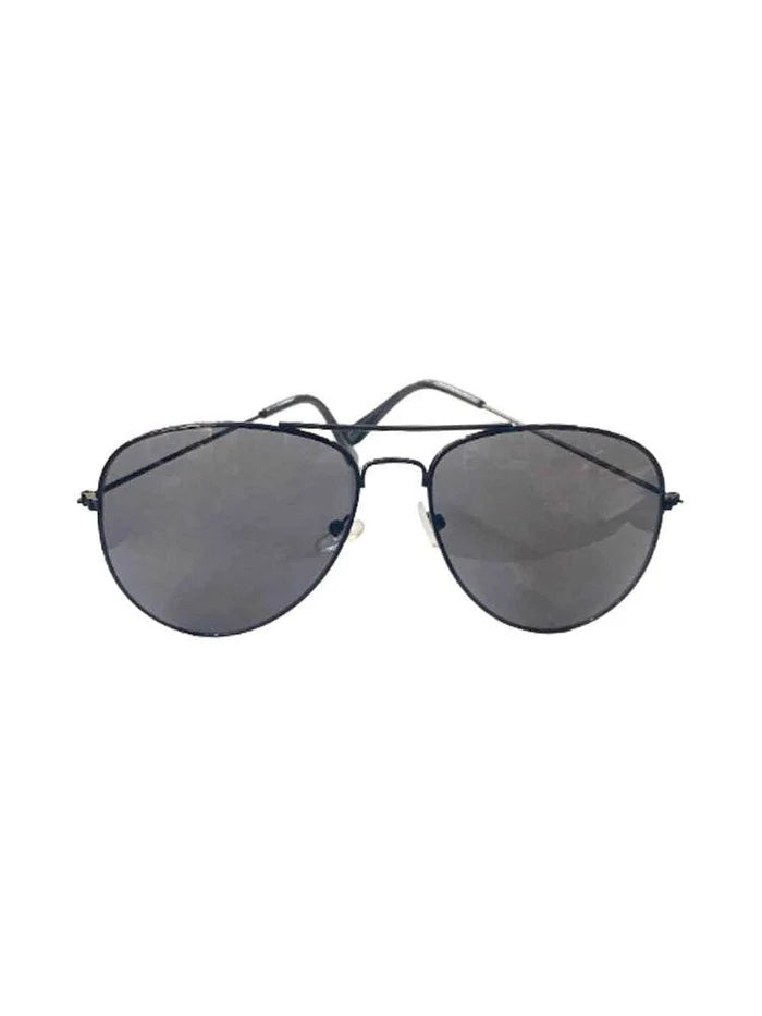 Aviator Costume Glasses – Black Frame & Dark Lens - thefancydress.co.uk