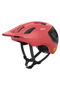 Red helmet with black accents on a white background