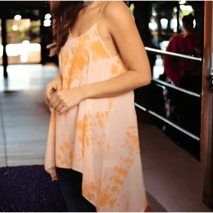 Boho Backless Tie Dye Tunic Tank Top