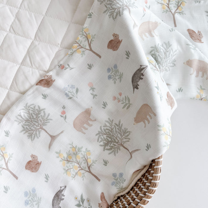 Bamboo Swaddle - Woodland Citrus