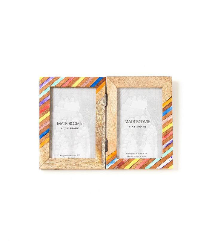 Banka Mundi Multicolor Double 4" x 6" Picture Frame
