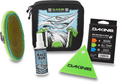 Dakine ski maintenance kit with brush, spray bottle, and other tools on a white background