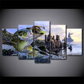 Bass Fish Jumping Fishing Wall Art Decor Canvas Printing - BlueArtDecor