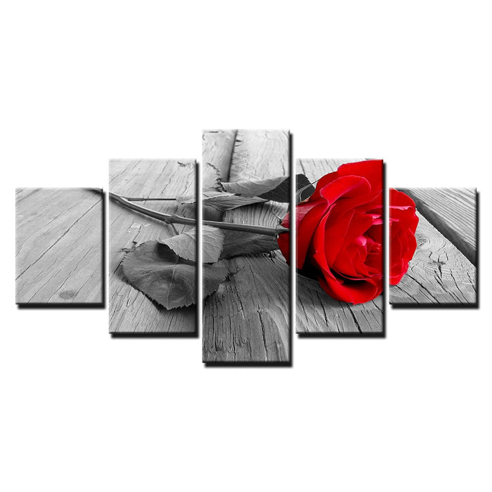 Beautiful Red Rose Flower Wall Art Decor Canvas Printing - BlueArtDecor
