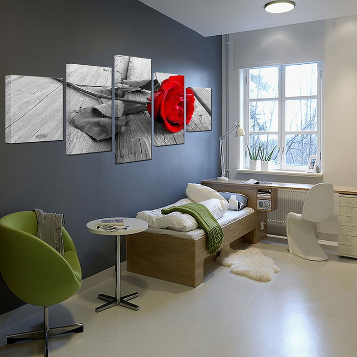 Beautiful Red Rose Flower Wall Art Decor Canvas Printing - BlueArtDecor
