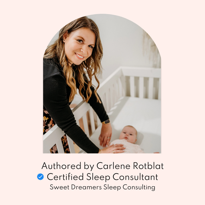 Before Baby Arrives author Carlene Rotblat, certified sleep consultant, settling a baby in a cot