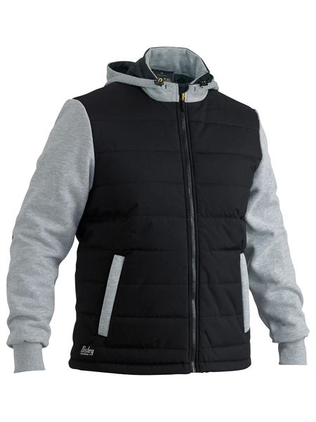 Bisley Flx And Move Contrast Puffer Fleece Hooded Jacket