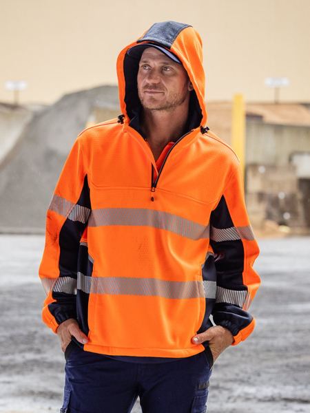 Bisley Flx & Move Hi Vis Taped Liquid Repellent Hoodie