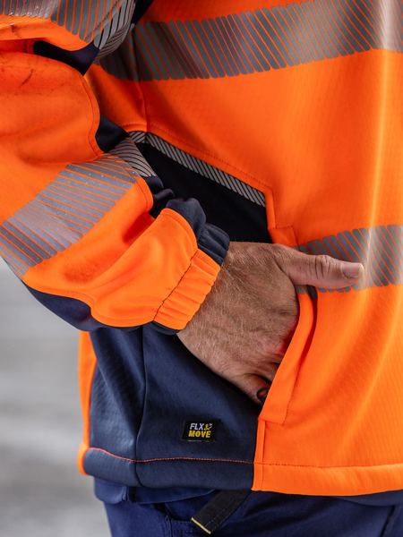 Bisley Flx & Move Hi Vis Taped Liquid Repellent Hoodie