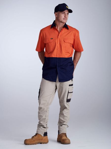 Bisley Hi Vis Cool Lightweight Drill Shirt Short Sleeve