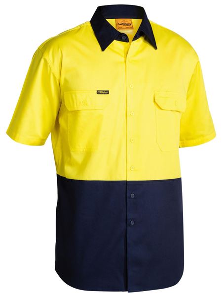 Bisley Hi Vis Cool Lightweight Drill Shirt Short Sleeve