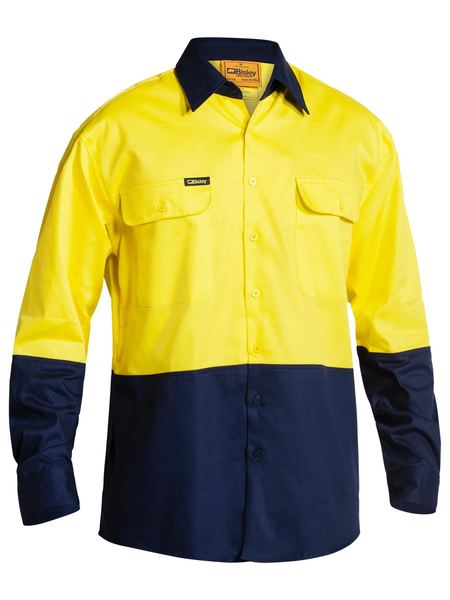 Bisley Hi Vis Drill Shirt Long Sleeve