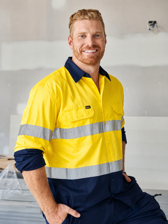 Bisley Taped Hi Vis Cool Lightweight Shirt Long Sleeve
