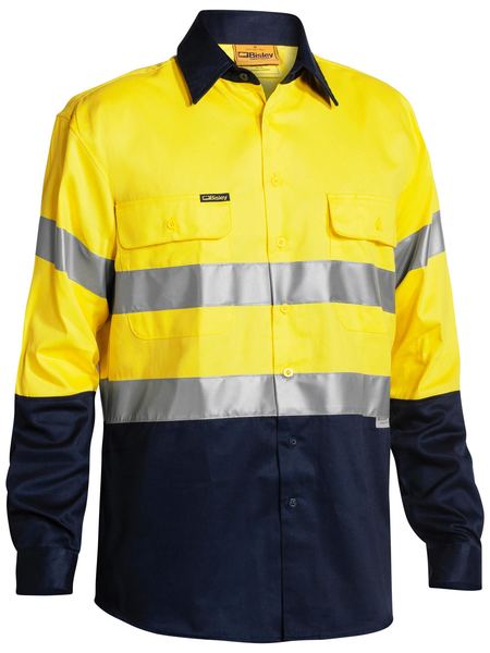 Bisley Taped Hi Vis Drill Shirt Long Sleeve