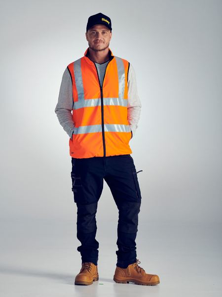 Bisley Taped Hi Vis Reversible Puffer Vest