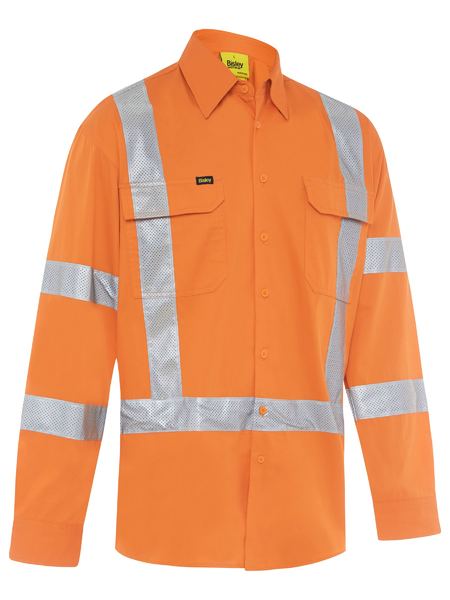 Bisley X Taped Biomotion Hi Vis Cool Lightweight Drill Shirt - Rail Compliant