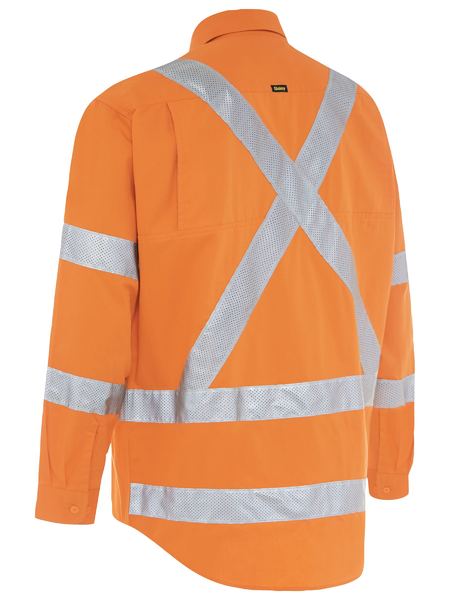 Bisley X Taped Biomotion Hi Vis Cool Lightweight Drill Shirt - Rail Compliant
