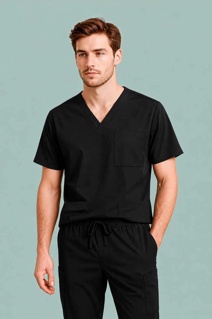 Biz Care Avery Mens V Neck Scrub Top