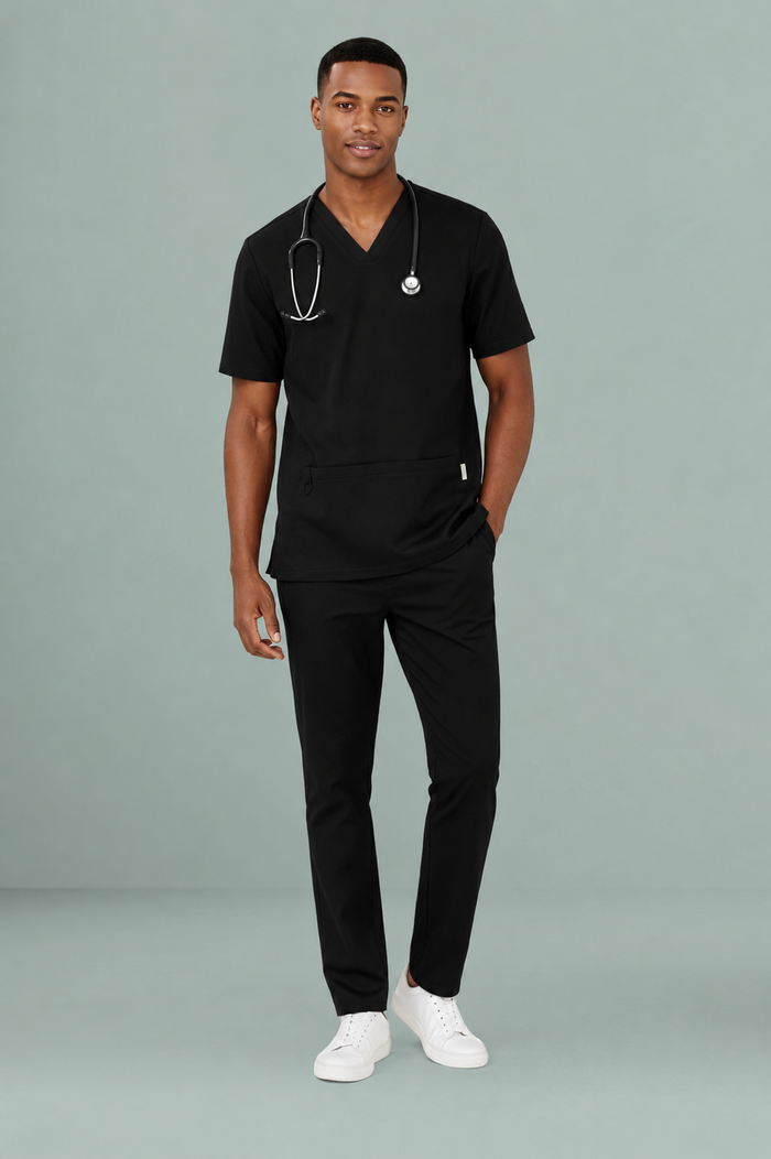 Biz Care Mens Riley Stretch Scrub Top