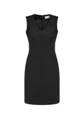 Biz Corporates Comfort Wool Stretch Ladies Sleeveless V Neck Dress