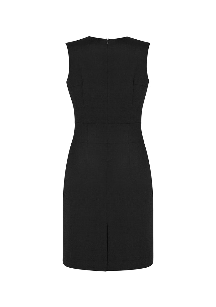 Biz Corporates Comfort Wool Stretch Ladies Sleeveless V Neck Dress