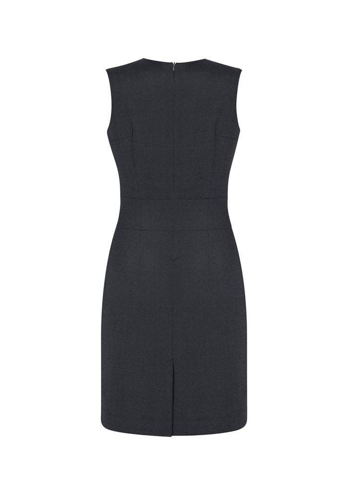 Biz Corporates Comfort Wool Stretch Ladies Sleeveless V Neck Dress