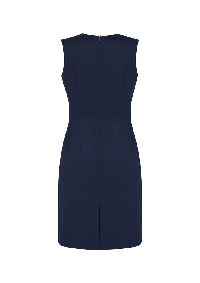 Biz Corporates Comfort Wool Stretch Ladies Sleeveless V Neck Dress