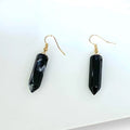 Black Agate Crystal Wrap Earrings