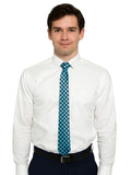 Black and Turquoise Checkered Neck Tie