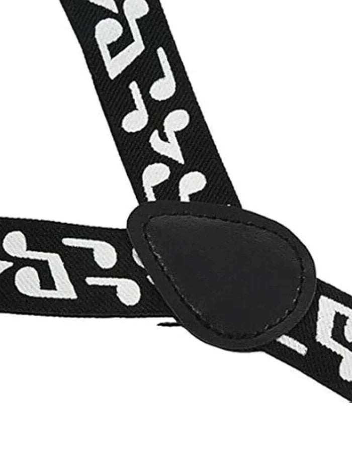 Black and White Music Printed Braces (2.5 cm) - thefancydress.co.uk