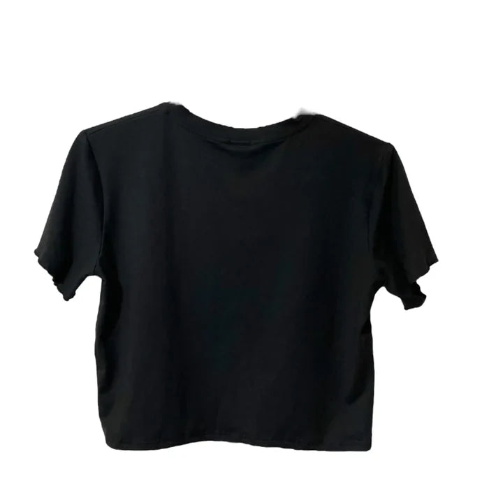 Black Celestial Graphic Crop Top - Wild Time Fashion