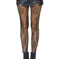 Black Demonic Star Fishnet Tights with occult mesh pattern and stretch fit for alternative outfits
