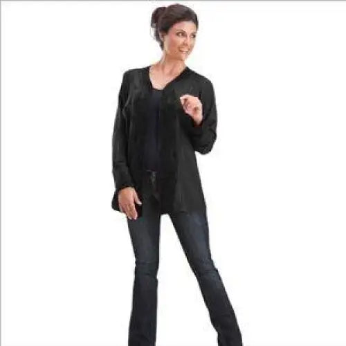 Women’s Black Embroidered Blazer Layering Staple Size Medium