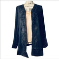 Women’s Black Embroidered Blazer Layering Staple Size Medium Hand crafted apparel