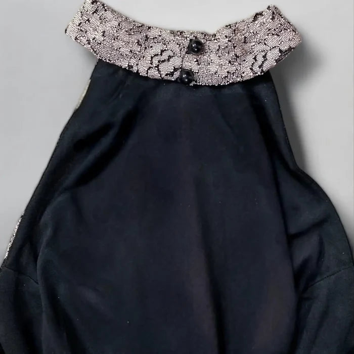 Black Floral Pink Lace Halter Bodycon Mini Dress