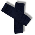 Black Fuzzy Soft Arm Warmers Gloves with thumb holes in velvet-feel fleece, adjustable scrunch or elbow-length forearm coverage