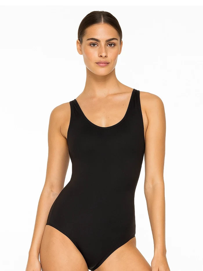 Black Girls Plain Sleeveless Leotard
