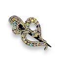 Black Glitter Rhinestone Hearts Hair Clips