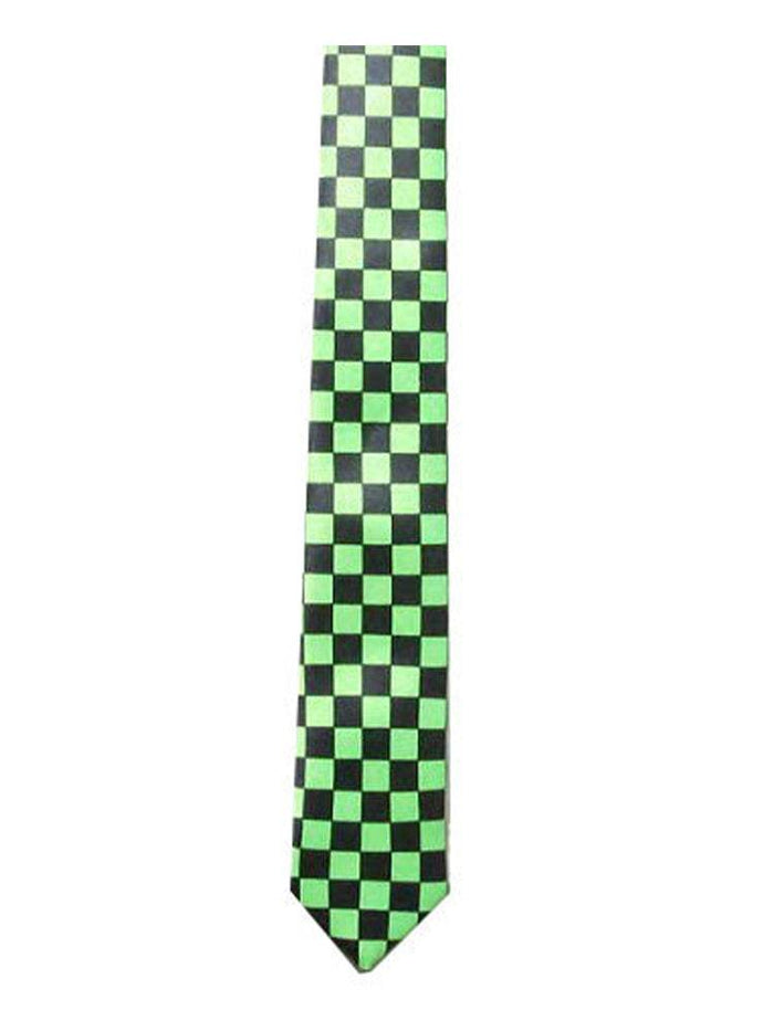 Black & Green Men's Luxury Formal Checkered Neck Tie
