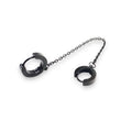 Black Handcuff Chain Hoop Earrings unisex style / one size for all
