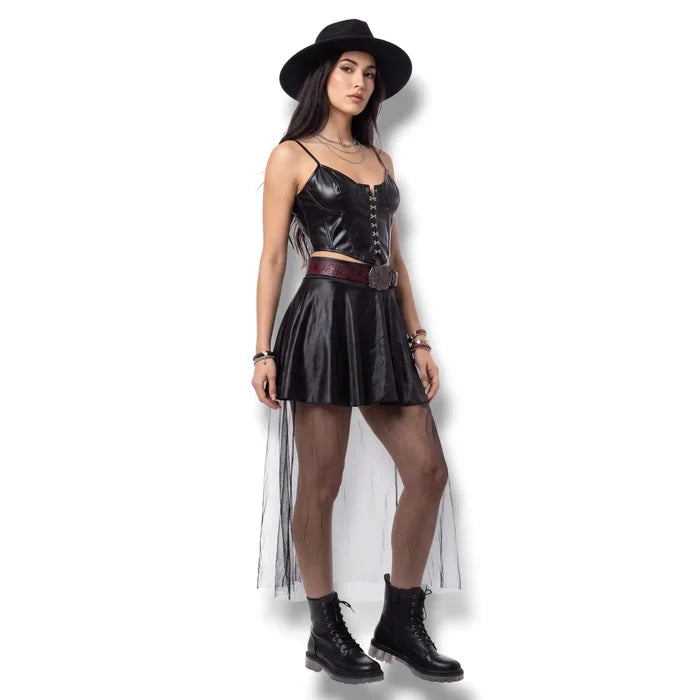 Black High Waisted Sheer Midi Skirt - One size / Black / Lifestyle - Midi Skirts