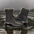 Black Leather Metallic Mesh Boots women's cult size 9 mid height boots