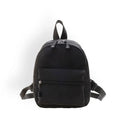 Black Nylon Mini Backpack Shoulder Bag adjustable straps two compartments zipper closure