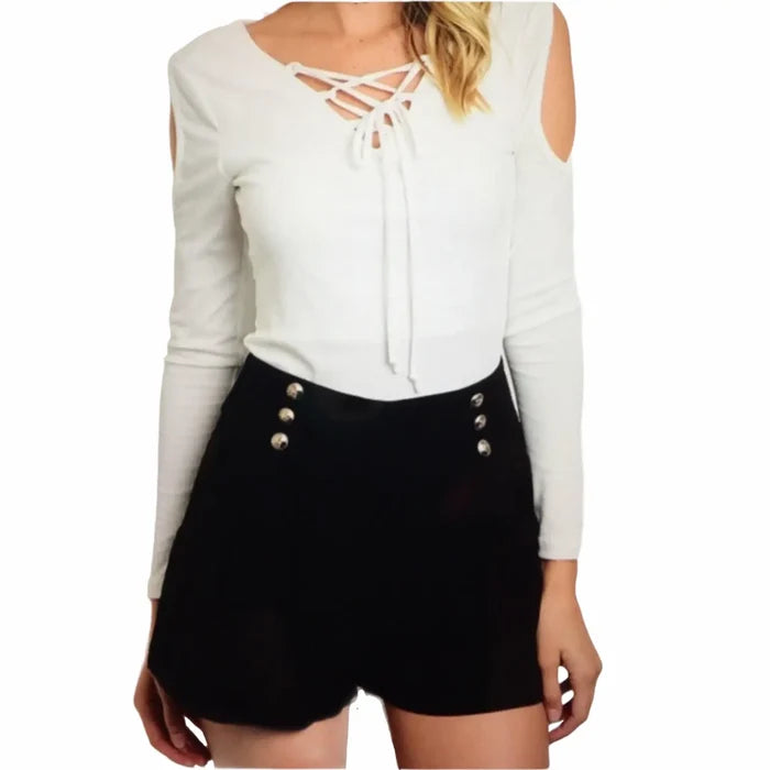 Women's Black Sailor Moon Front Pockets Shorts